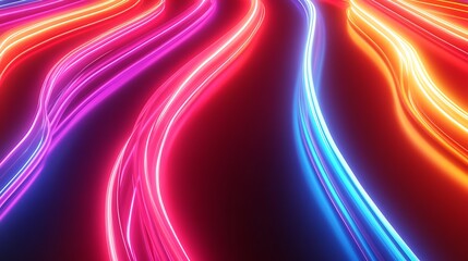 Fototapeta premium Radiating Neon Light Burst, futuristic flashes, Motion lights, Colorful Streaks on Dark Background