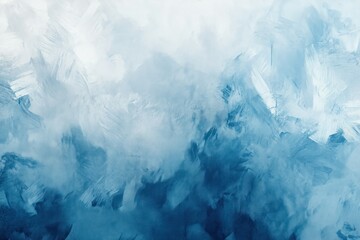 Naklejka premium Abstract Blue and White Brushstroke Painting on Canvas
