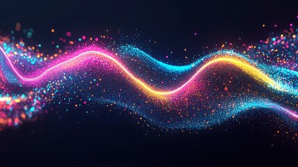 Obraz premium Radiating Neon Light Burst, futuristic flashes, Motion lights, Colorful Streaks on Dark Background