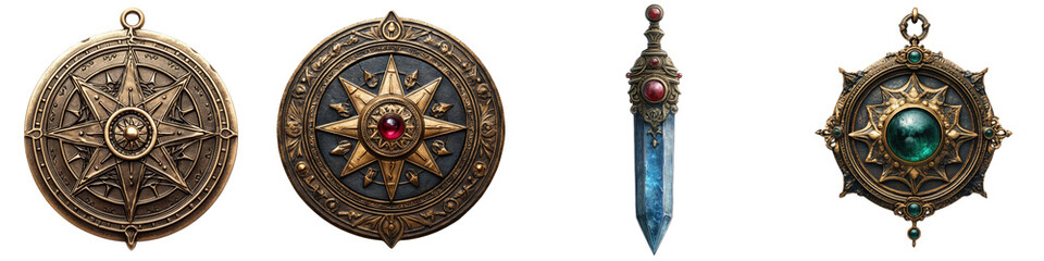 Fototapeta premium Talisman - Object imbued with magical power Isolated on Clear White Background Highly Detailed
