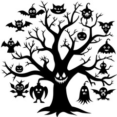 Set of halloween elements