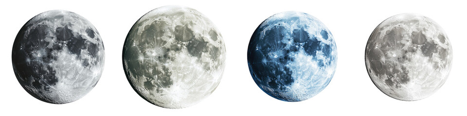 Obraz premium Full Moon - Source of energy and illumination Isolated on Clear White Background Highly Detailed