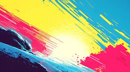 Abstract Background with Vibrant Colors and Strokes