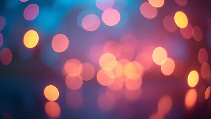 Obraz premium Colorful bokeh lights with a soft focus create a vibrant, dreamy background. The blend of blurred, multicolored light spots adds a whimsical and atmospheric touch.