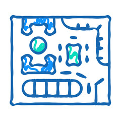 coworking layout doodle icon sketch vector. coworking layout sign. isolated symbol illustration