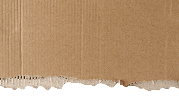 Ripped cardboard scrap isolated on white, clipping path