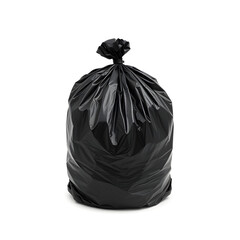 High-quality photo of a sealed black garbage bag, perfect for waste management, recycling, or cleanliness-related content.