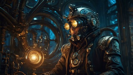 a mysteriously alluring astral dieselpunk dim image