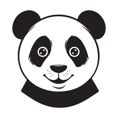 Panda Bear Silhouette Logo Design Vector Template Funny Lazy Logo Panda Animal