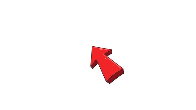 Hand Drawn Puffy Arrows. Doodle Balloons Style Animated Arrow Design Element. 3d arrow direction animated 4k 