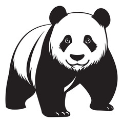 Panda Bear Silhouette Logo Design Vector Template Funny Lazy Logo Panda Animal