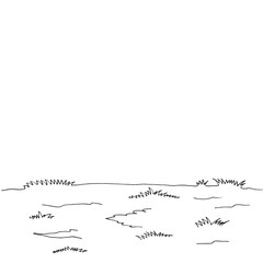 Nature in graphics. Hand draws graphic illustrations on a white background. Graphic native theme for design