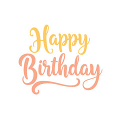 Naklejka premium Happy Birthday lettering. Greeting card. Vector illustration.