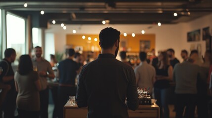 Fototapeta premium A crowdfunding event with various startups showcasing their projects to potential backers