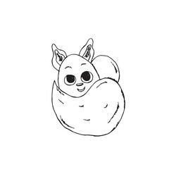  Graphic animals. Hand draws graphic illustrations on a white background. Graphic animals for design