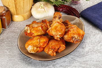 Raw marinated chicken drumstick for cooking