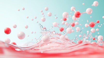 A detailed illustration of a water molecule, emphasizing its polarity and hydrogen bonding, in a clear and simple style for educational purposes.