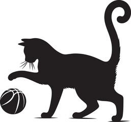 Cool cat Silhouette isolated on a white background Minimalist cat vector shape