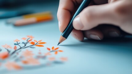 An illustrator sketching a detailed illustration, showing the focused effort and precision required for a complex task.