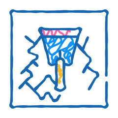 wall gaps plaster doodle icon sketch vector. wall gaps plaster sign. isolated symbol illustration