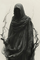 Minimalist Silhouette of Dune's Fremen [created with generative AI technology]