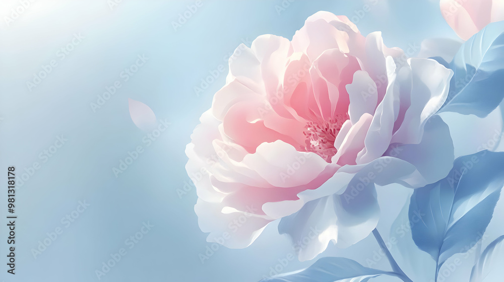 Poster Delicate Pink Flower Blossoms in Soft Light