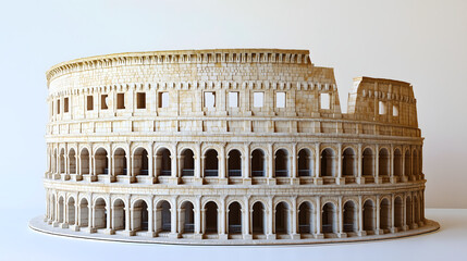 Naklejka premium A Colosseum on White Background