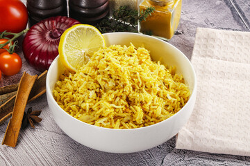 Indian cuisine lemon basmati rice