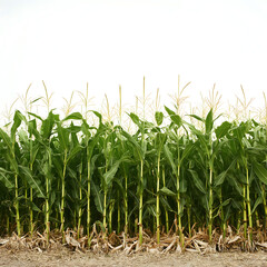 Obraz premium Corn Field on White Background