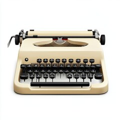 Vintage typewriter showcasing timeless design and classic writing charm, perfect for creativity and nostalgia, white background
