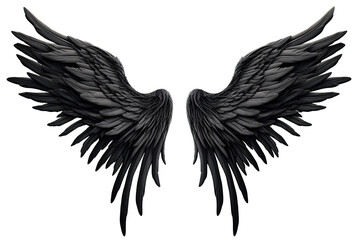 black wings on white background.  Generative Ai