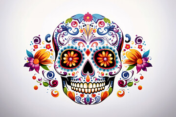 Calavera sugar skull. Generative Ai
