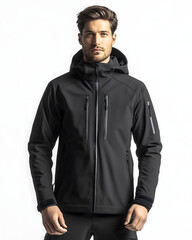Lightweight softshell jacket in a sleek black color