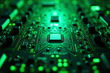 Fototapeta premium abstract futuristic of circuit board and processor computer, generative AI