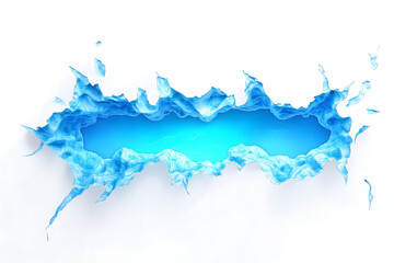 Obraz premium Neon blue rift on white background