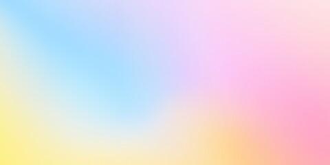 Obraz premium Color gradient background, abstract pastel rainbow. Light blue, pink and yellow color banner gradation texture, vector pink noise texture blur abstract background