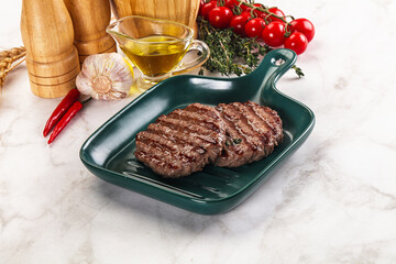 Grilled beef cutlet for burger