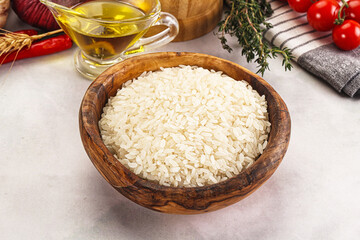 Dry Arborio rice for risotto