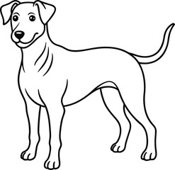 Cute dog logo icon line art vector illustration capturing the essence of puppies