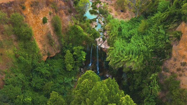 Aerial view of the Gorgos de Anna in Anna, Valencia, Spain