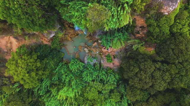 Aerial view of the Gorgos de Anna in Anna, Valencia, Spain