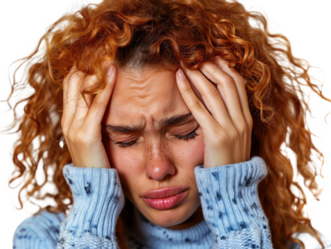 person with headache