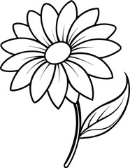 Fresh daisy flower logo icon line art vector illustration ideal for summer and floral themes