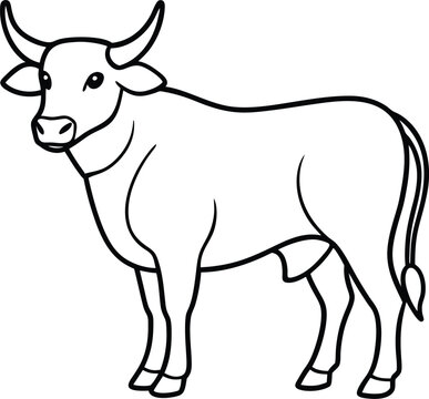 recommend clip art: Nature-inspired cow logo icon line art vector illustration featuring a farm emblem