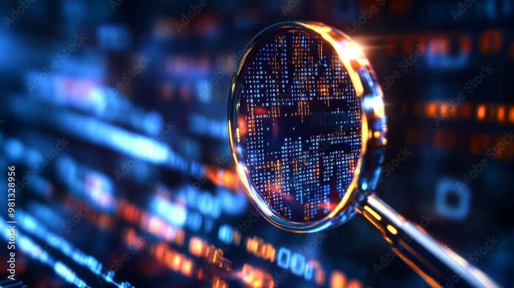 Poster explore the intersection of technology and finance, using algorithms and digital simulations to enha