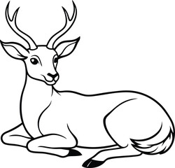 Forest-inspired deer logo icon line art vector illustration for nature lovers