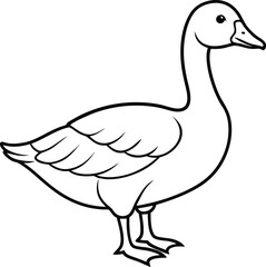 Modern swan logo icon line art vector illustration for stylish design projects