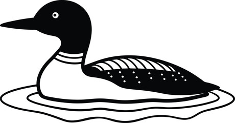 Elegant duck logo icon vector illustration with a clean outline