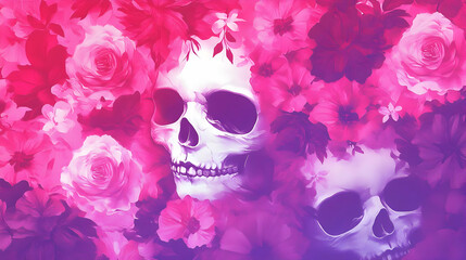 Floral Skull: A  Beautiful and Eerie Art Piece