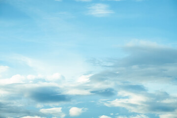 Fluffy Clouds Flowing in the Blue Sky